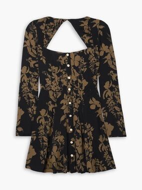 REFORMATION Indira Cutout Floral-Print Mini Dress
